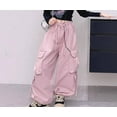 thumbnail image 6 of Kids Cargo Pants Fashion Jogger Pants for Girls Elastic Waist Pink Cargo with Pocket Girls Pants Size 10-11 Years, 6 of 8