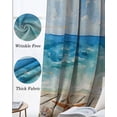 thumbnail image 3 of Summer Beach Blackout Curtains for Bedroom Living Room Darkening Curtains 90 Inch Coastal Starfish Seashells Ocean Blue Sky Black Out Window Curtain Privacy Window Treatment Grommet Drapes 52"x90"x2, 3 of 9