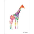 thumbnail image 2 of Seven Trees Design 15x18 White Modern Wood Framed Museum Art Print Titled - Floral Giraffe, 2 of 4