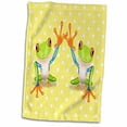 thumbnail image 2 of 3dRose, Image of Pair Of Cartoon Frogs On Yellow Dots, 15x22 Hand Towel, 2 of 2