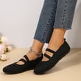 thumbnail image 4 of Dakaela Flats for Women Round Toe Dressy Knit Mary Jane Slip on Casual Office Work Loafer Shoes Black 8, 4 of 8