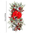 2PCS Christmas Wreath Bow With Lights Outdoor Christmas Wreath For