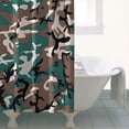 thumbnail image 4 of Green Brown Camo Irregular Shapes Pattern Shower Curtain 36"x72" ,Bathroom Decorative Shower Curtains Set with 12 Hooks,Modern Waterproof Washable Shower Curtain, 4 of 6