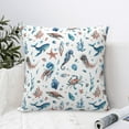 thumbnail image 4 of Yiaed Undersea Animals Print Pillow Covers Super Soft Decorative Square Throw Pillow Covers Case Cushion Covers for Sofa Couch Bedroom Car Decor（No pillow core）-16"x16", 4 of 7