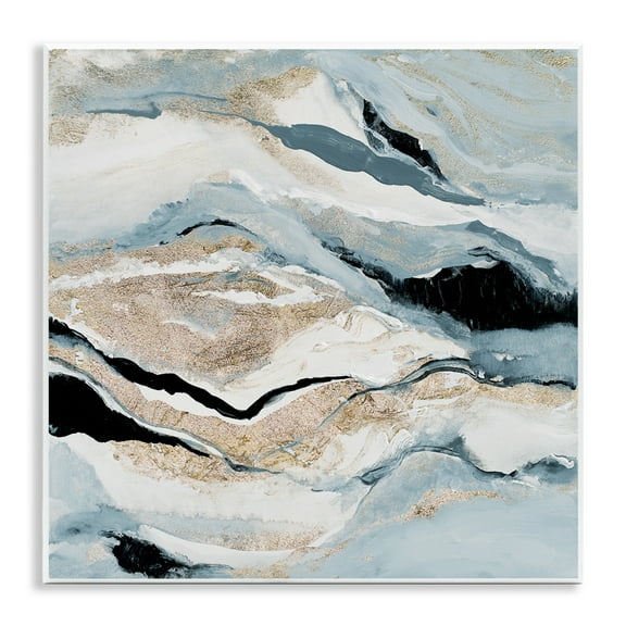 Stupell Industries Blue Natural Geode Pattern Abstract Painting Unframed Art Print Wall Art, 12 x 12
