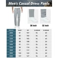 thumbnail image 7 of Mens Golf Pants Stretch Work Dress Pants 30"/32" Quick Dry Lightweight Casual Comfy Trousers with 3 Pockets, 7 of 7