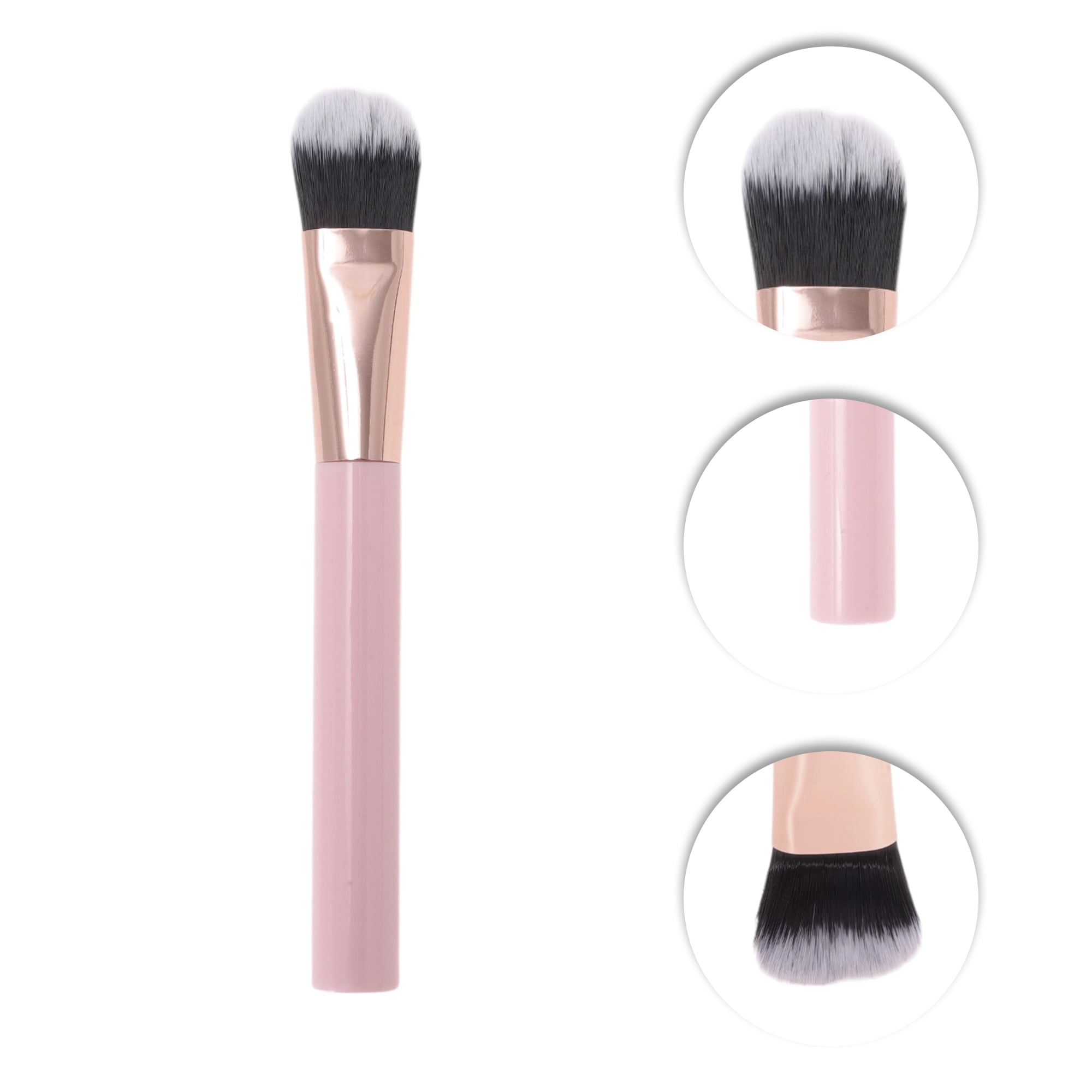 Unique Bargains 1 Pc Durable Tongue-shaped Foundation Brush Pink