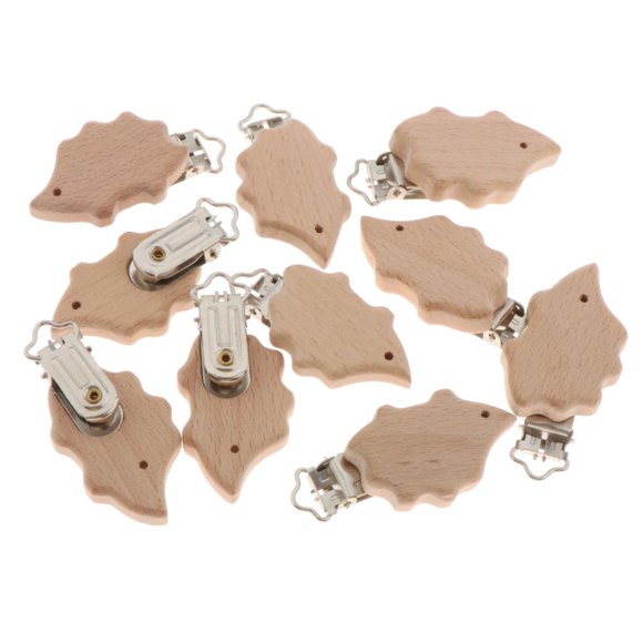 10x Clips De Chupete De Natural Clips De Suspensión De Cadena De De Dentición Erizo Salvador Soporte para clips de chupete