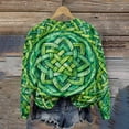 thumbnail image 7 of Zwiiyzr Womens Long Sleeve Hooded Sweatshirt Lucky Clover Print Fall Seasonal Pullover Cozy Fleece Relaxed Fit Green Theme Streetwear Green, 7 of 7