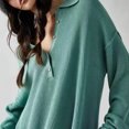 thumbnail image 3 of Suéter Mono básico con cuello vuelto para mujer, traje holgado de estilo Vintage con cuello en V para vacaciones Ygjytge Verde T L para Mujer, 3 of 7