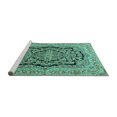 thumbnail image 2 of Ahgly Company Machine Washable Indoor Rectangle Persian Turquoise Blue Traditional Area Rugs, 2' x 4', 2 of 4