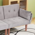 thumbnail image 6 of Leumius 72 Inch Futon Sofa Bed,Velvet Futon Couch with Adjustable Backrest and Cupholders,Suitable for Apartment,Living Room,Small Space,Dark Gray, 6 of 7