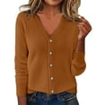 thumbnail image 2 of RUTAYY Women's Knitted Cardigan V-Neck Button Long Sleeve Fall Lightweight Soft Layering Sweater Leisure Stylish Tops, 2 of 5