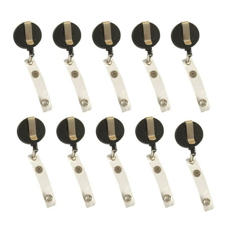 Name Badge Reels - 100Pcs Retractable Reel ID Badge Key Card Name Tag Holders with Belt Clip for Keys-ids-badges Black