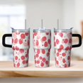 thumbnail image 2 of Cherry 20oz Stainless Steel Tumbler with Handle and Straw – Insulated Travel Cup with Sliding Lid, 360° Full Wrap Printed Mug for Home, Outdoor & Sports Use, Fruit, 2 of 6