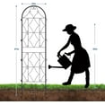 thumbnail image 2 of 2 Pack Panels No Dig Dog Fence, 74.8 Inch Tall Outdoor Rustproof Animal Barrier with Gate, 2 of 6