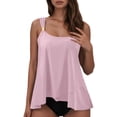 thumbnail image 2 of Womens Bikini Swimsuit High Waist Strappy Tankini Top Bottom Two Piece Swimwear Tummy Control Bathing Suit Beach Vacation Pool, 2 of 6
