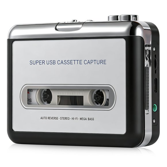 Reproductor de casetes, grabadora de casetes portátil, conversor de casetes a MP3 con software, comp