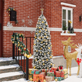 thumbnail image 5 of Yaheetech Clear Prelit LED Green Snow Flocked Pencil Hinged Spruce Artificial Christmas Tree, with Foldable Stand 7.5', 5 of 11