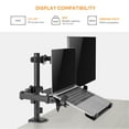 thumbnail image 2 of Bras pour Moniteur et Plateau de Montage pour Ordinateur Portable de 17 Pouces à 32 Pouces pour Moniteur PC et Ordinateur Portable de 17 Pouces, Support de Bureau à Vérin à Gaz Réglable à Mouvement Complet Supporte jusqu'à 20 Lb, 2 of 9