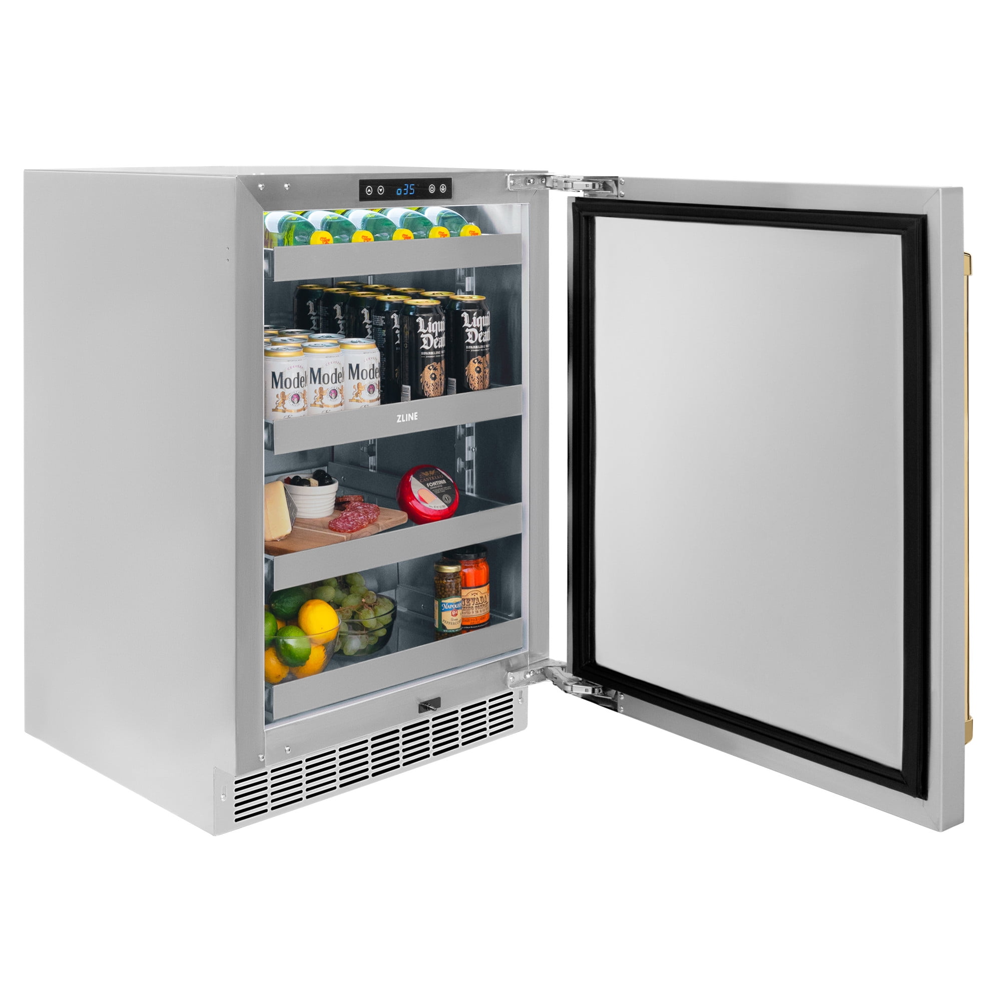Zline Rbsoz-St-24 24" Wide 151 Can Capacity Energy Star Certified Beverage Cooler - Gold