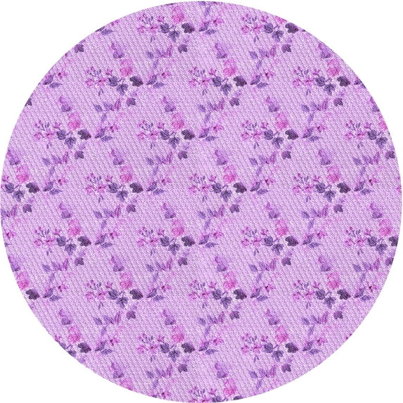 Ahgly Company Machine Washable Indoor Round Transitional Heliotrope Purple Area Rugs, 6' Round