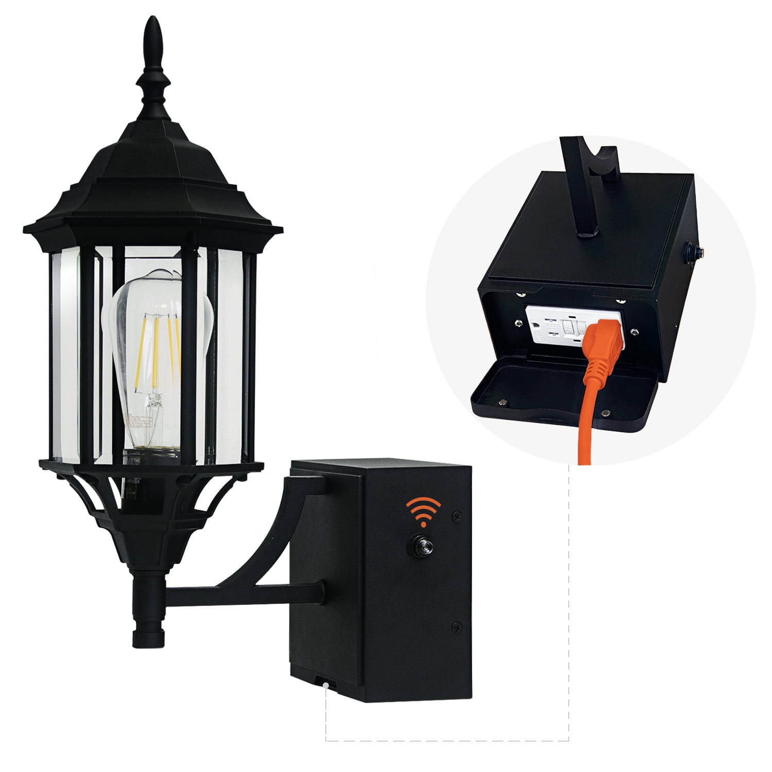 Outdoor Wall Light With Gfci Outlet Shelly Lighting