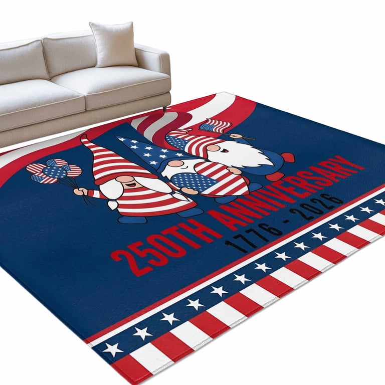 アメリカのラグ Rectangle Area Rugs 2.7 x 5 Ft, American Flag 250 Year Anniversary