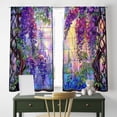 thumbnail image 4 of WNOOHIY Dreamy Purple Wisteria Stained Glass Painted Design Curtains for Youngsters Bedroom Living Room,Set of 2 Panels, 4 of 6