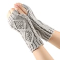 thumbnail image 5 of Linfrsh Arm Gloves Clothirily Arm Warmers, Women's Winter Long Fingerless Gloves Knit Mitten Gloves Arm Sleeves for Women with Thumb Hole Grey,One Size, 5 of 5
