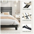 thumbnail image 4 of Amolife King Bed Frame, Platform Bed Frame with Fabric Upholstered Headboard, Dark Grey, 4 of 9