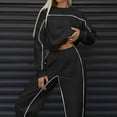 thumbnail image 3 of Women's 2 Piece Outfits Long Sleeve Pullover Tops and Joggers Pants Lounge Sets Fall Winter Tracksuit Sportswear (XL, Black), 3 of 6