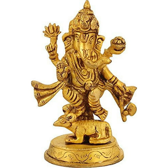 Exotic India Dancing Ganesha - Brass Statue