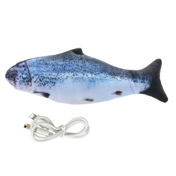 Simulación de juguete de de peluche para gatos, herramienta de entrenamiento para jugar, gatos, mascotas, juguetes para masticar Salmón Yuyangstore Carpa falsa meneando eléctrica