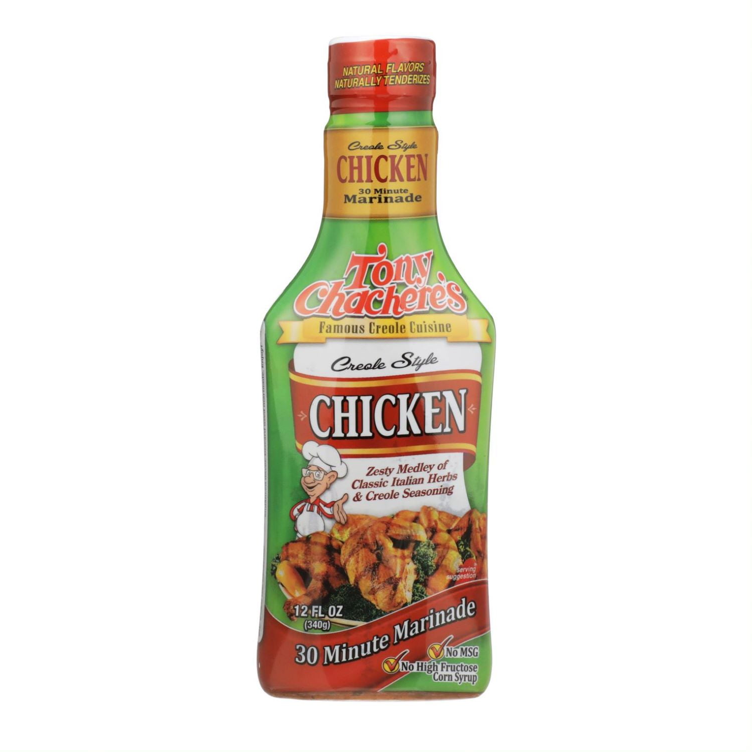 (4 pack) Tony Chachere’s, Marinade, Chicken, Cajun, Pourable, 12 fl oz