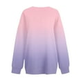thumbnail image 4 of CLOISE Women Sweatshirt Gradient Pullover Sweatshirts Crew Neck Long Sleeve Hoodies Shirts Pink Drop Shoulder Basic Blouses Fall Soft Y2k Outfits XL, 4 of 5