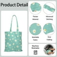 thumbnail image 4 of Vintage Daisy Print Reusable Grocery Tote Bag – Large Canvas Shopping Bag with Boho Floral Watercolor Design, Eco-Friendly & Heavy-Duty Market Tote for Women, Farmers Market, Beach, Spring & Summer, 4 of 5