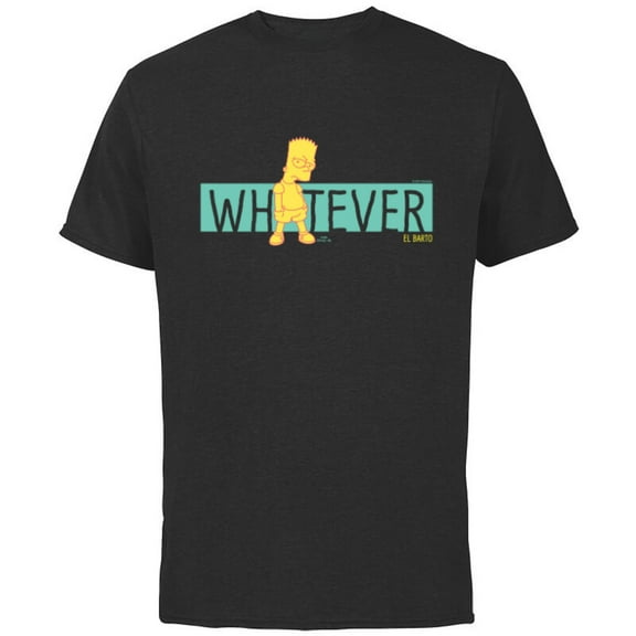 The Simpsons Bart Simpson Whatever El Barto - Short Sleeve Cotton T-Shirt for Adults - Customized-Black