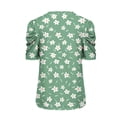 thumbnail image 5 of Tops for Women Flower Print Short Sleeve Casual Loose Summer T Shirt Womens Short Sleeve Blouse, 5 of 5