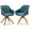 Blue, variant on Giantex Set of 2 Swivel Dining Chairs, Side Chair w/Curved Back & Solid Wool Legs, Upholstered Dining Accent Chairs, Gray