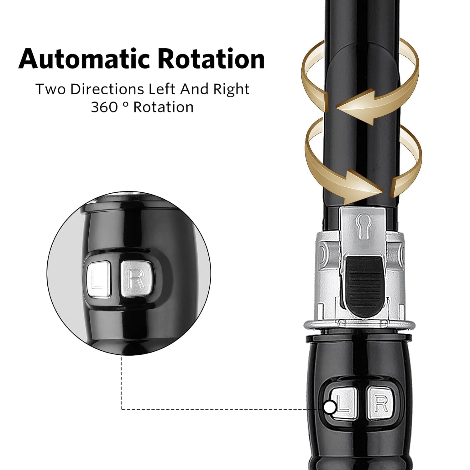 Curling Wand Automatic Curling Automatic Hair Curler Rotating Curling Hair Hair Styling 30s Instant Heat Wand 110-240v