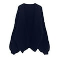 thumbnail image 5 of Women's Oversized Solid Batwing Sleeve Cardigan Open Front Knit Sweater Long Sleeve Lightweight Fall Winter Lounge Wear, 5 of 5