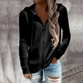 thumbnail image 2 of Sudaderas Con Cremallera ANGGREK Abrigo Con Cordón Rib Knit Color Puro Negro L, 2 of 7
