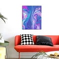 thumbnail image 4 of Sikiie Swirl Blue And Purple Print Canvas Decorative Hanging Painting, Anti-shrinkage Hanging Frame, Suitable for Home, Office Wall Decorations, 4 of 6