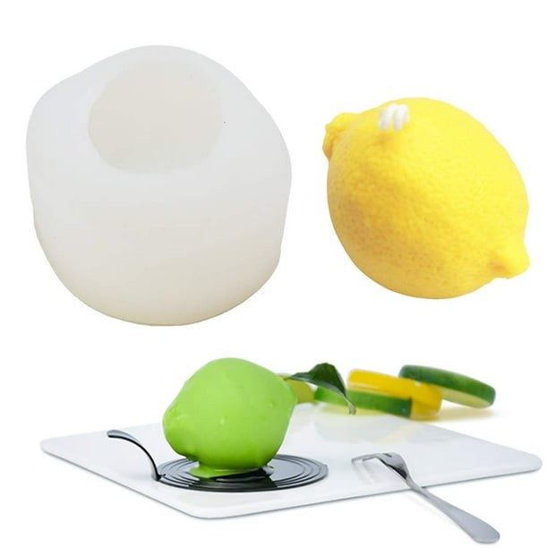 Molde de jabón de silicona de limón 3D para hacer jabón casero Molde para hornear pasteles de mousse de chocolate de silicona de lima Vela Loción