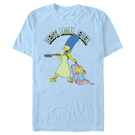 Men's The Simpsons Marge Best. Mom. Ever. Graphic Tee Light Blue Medium
