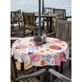 thumbnail image 2 of Outdoor Tablecloth with Umbrella Hole for Patio/Picnic/Party/Camping, Pink Ladybugs Waterproof Table Cloth Round Cover Washable, Rustic Daisy Flowers Leaves Pastoral Beige (Dia 60"), 2 of 9