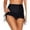 Black, variant on IROINNID Women's Fashion Ribbed Cinched Side Bikini Beach Bottoms Swimwear Short Comfort Waist Short Solid Color Skirt
