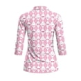 thumbnail image 3 of Uorisanigo Pink Bow Womens Golf Shirt Soft Comfortable Women's 3/4 Sleeve Athletic Golf Shirts Fashionable Quarter Zip Breathable Polyester Spandex Fabric Tennis Tops Size S, 3 of 7