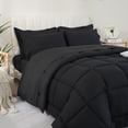 thumbnail image 2 of YEPCLUB Twin Size Comforter Set, 5-Piece Bed in a Bag, Ultra Soft Reversible All Season Bedding Set with Sheets, Pillowcase & Sham, Black, 2 of 6